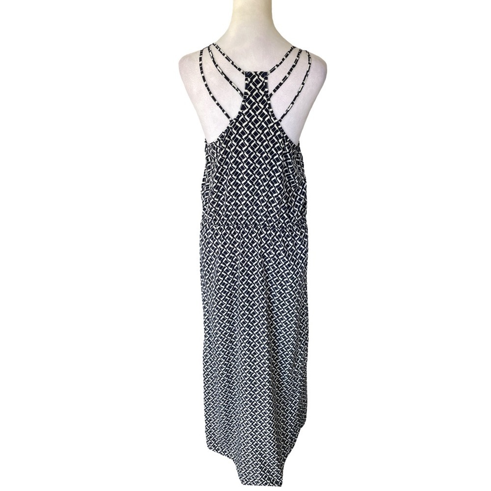 Banana Republic Navy and White Maxi Dress Women’s Size 10 - Picture 6 of 11